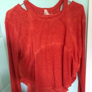 FREEPEOPLE red long sleeve shirt WORN ONCE